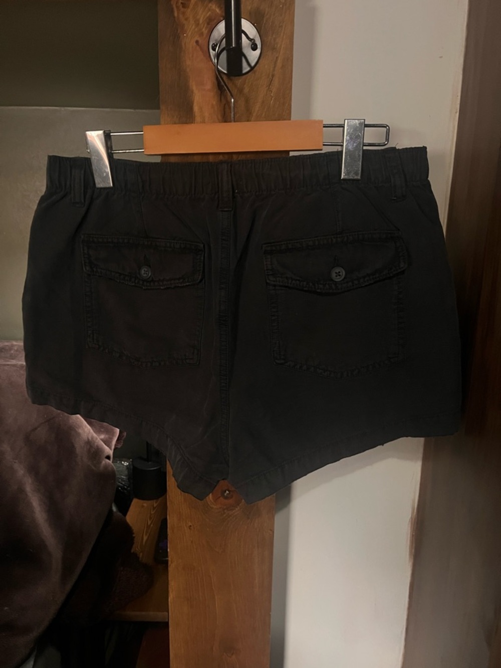 aerie Black Utility Cargo Jean Shorts